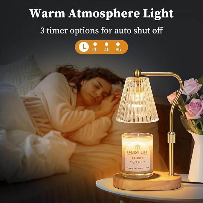 seenlast Candle Warmer Lamp with Timer Dimmer Adjustable Height for New Home Bedroom,Mothers Day Gifts,Vintage Home Decor for Scented Jar