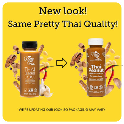 Pretty Thai Peanut Sauce, Gluten Free Certified Non-GMO Vegan Authentic Stir Fry, Dressing, Rice Seasoning, Condiment & Dipping Sauce, 100% Natural (Pack of 2)