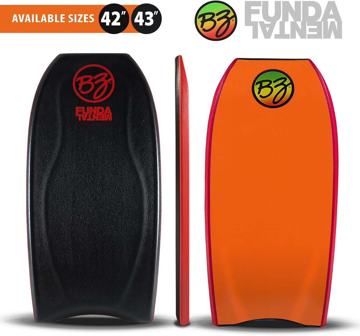 BZ Bodyboards - Fundamental Bodyboard - Advanced Riders - Zero-G Polypro Core - Surlyn Slick - 8LB H-Cell Deck - Crescent Tail - Advanced Riders, Superior Performance