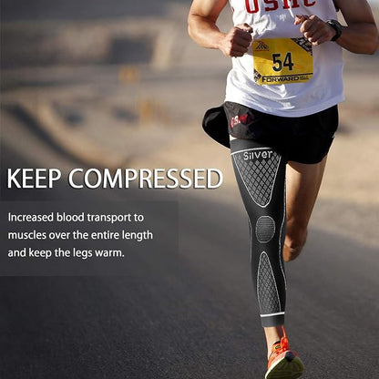 SKDK Full Leg Sleeves Long Compression Leg Sleeve Knee Sleeves Protect Leg, for Man Women Basketball, Arthritis Cycling Sport