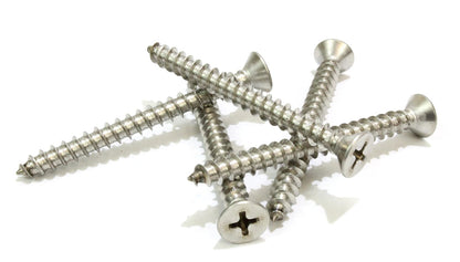 #8 X 1'' Stainless Flat Head Phillips Wood Screw, (100 pc), 18-8 (304) Stainless Steel Screws by Bolt Dropper, Glasses Screws
