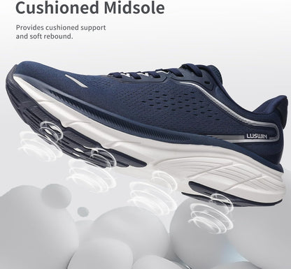 Men's Walking Shoes Lightweight Breathable Cushioning Running Shoes Athletic Tennis Workout Gym Non Slip Comfortable Fashion Sneakers