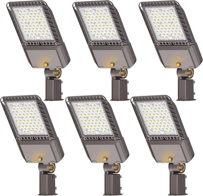 240W LED Parking Lot Lights Commercial Area Oudoor Lighting Dusk to Dawn LED Street Lights 43200Lm(180LM/W) 6000K IP65 Waterproof 100-277V for Driverway Parking Lot 6 Pack