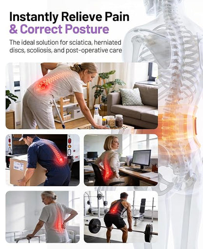 Back Brace for Women, Support Brace for Lower Support Back Pain Relief | Adjustable Lumbar Support Belt, Ergonomic Breathable Immediate Relief Brace for Herniated Disc Sciatica Scoliosis,Purple,L