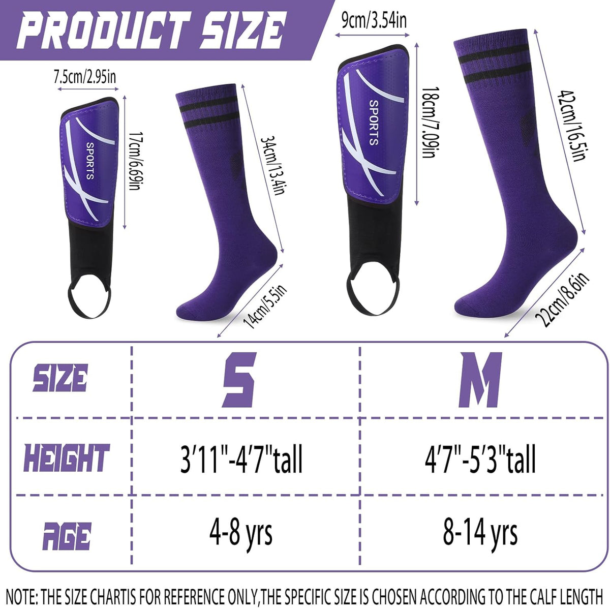 Soccer Shin Guards and Socks Kids Youth Lightweight Soccer Pads Defender with Ankle Protection Ski Shin Guards Football Equipment for Age 4-14 Toddler Boys Girls Teens