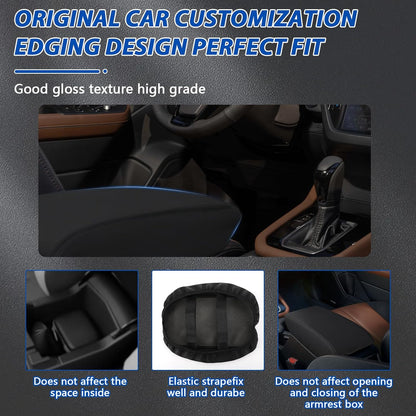 Center Console Cover Compatible with 2025 Subaru Forester, Leather Armrest Cover Arm Rest Box Lid Cover