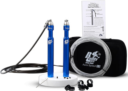Buddy Lee Aero Speed Jump Rope 2.0 Upgraded Version with Sonic Rocket Speed Swivel Bearing | Tangle-Free & Adjustable Jump Rope for Men & Women - For Fitness, Double-Unders, and Cross-Training