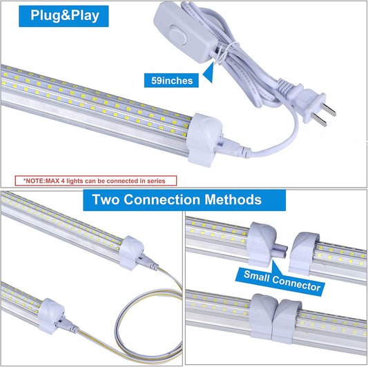 (12-Pack), 8FT LED Shop Light, Super Bright 110W Shop Lights, 19800LM 5000K 8 Foot Led Lights, LED Shop Lights Lighting