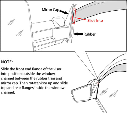 Sun/Rain Guards Window Visors Compatible with Dodge 09-18 Ram 1500 10-18 Ram 2500/3500 Crew Cab with 4 Full Size Doors Wind Deflector 94109