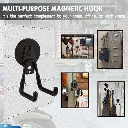 2 Pcs Magnetic Hook Heavy Duty, Strong Magnet Hooks for Garage Tools Hose Rope Electric Drill
