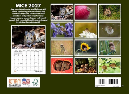 Mouse Calendar 2027 Mice Monthly Wall Calender 12 Month
