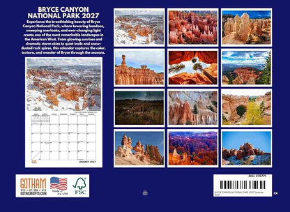 Bryce Canyon National Park Calendar 2027 Monthly Wall | American Made In The USA