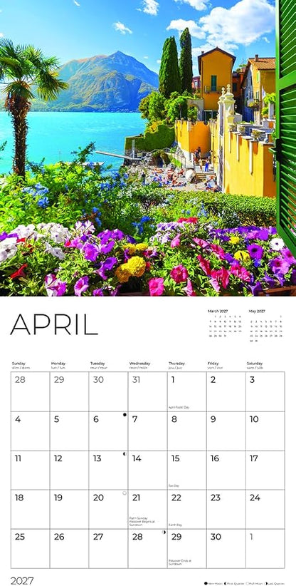 Getaways 2027 Wall Calendar, 12 x 24 Hanging Pacific Waters Press