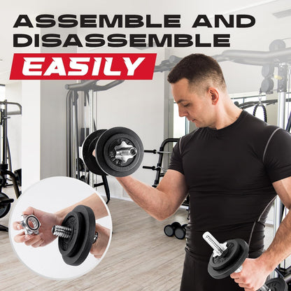 Yes4All Old School Adjustable Dumbbell Set with Weight Plates, Star Lock Collars/Connector, 40lbs to 200lbs Adjustable Weight Plates Set