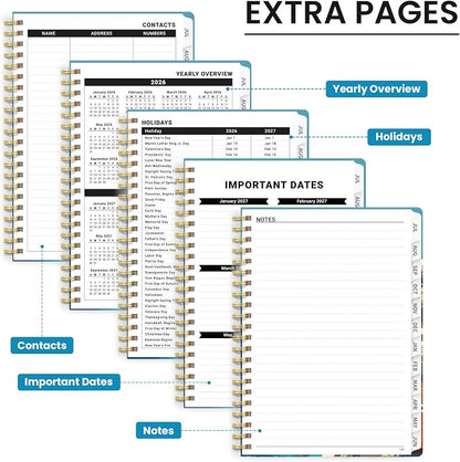 Planner 2026-2027, Academic Year Monthly & Weekly Planner Caledndar, July 2026 - June 2027, Hardcover Large Planning Agenda Book with Tabs for School Office Supplies, 8.5" x 11" - Coastal Beacon