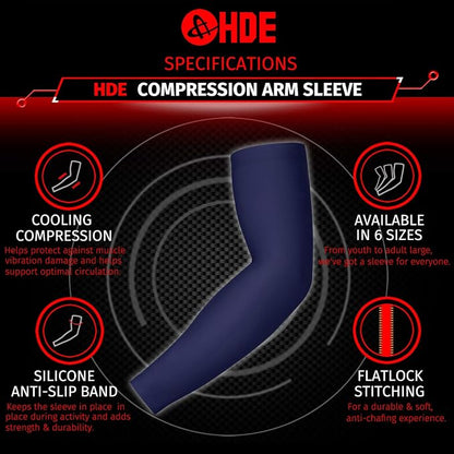 HDE Arm Compression Sleeves for Kids Basketball Shooting Sleeve Youth Sports Cooling Sun Protection Football Baseball 1 Pair