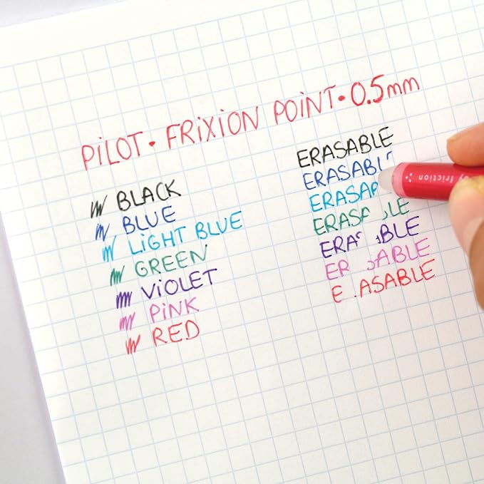 Pilot Frixion Point Erasable Rollerball 0.5 mm Tip - Black, Pack of 5