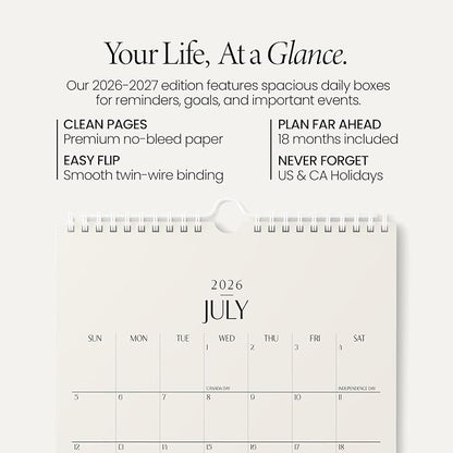Karto Wall Calendar 2026-2027 8.5x11 in - Beige 2.0