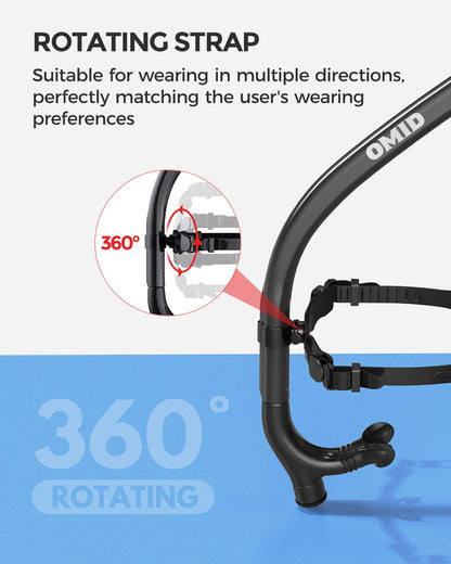 OMID SN1 Snorkel for Adult Youth, Diving Snorkel with One-Way Purge Valve, Food-Grade Silicone Mouthpiece