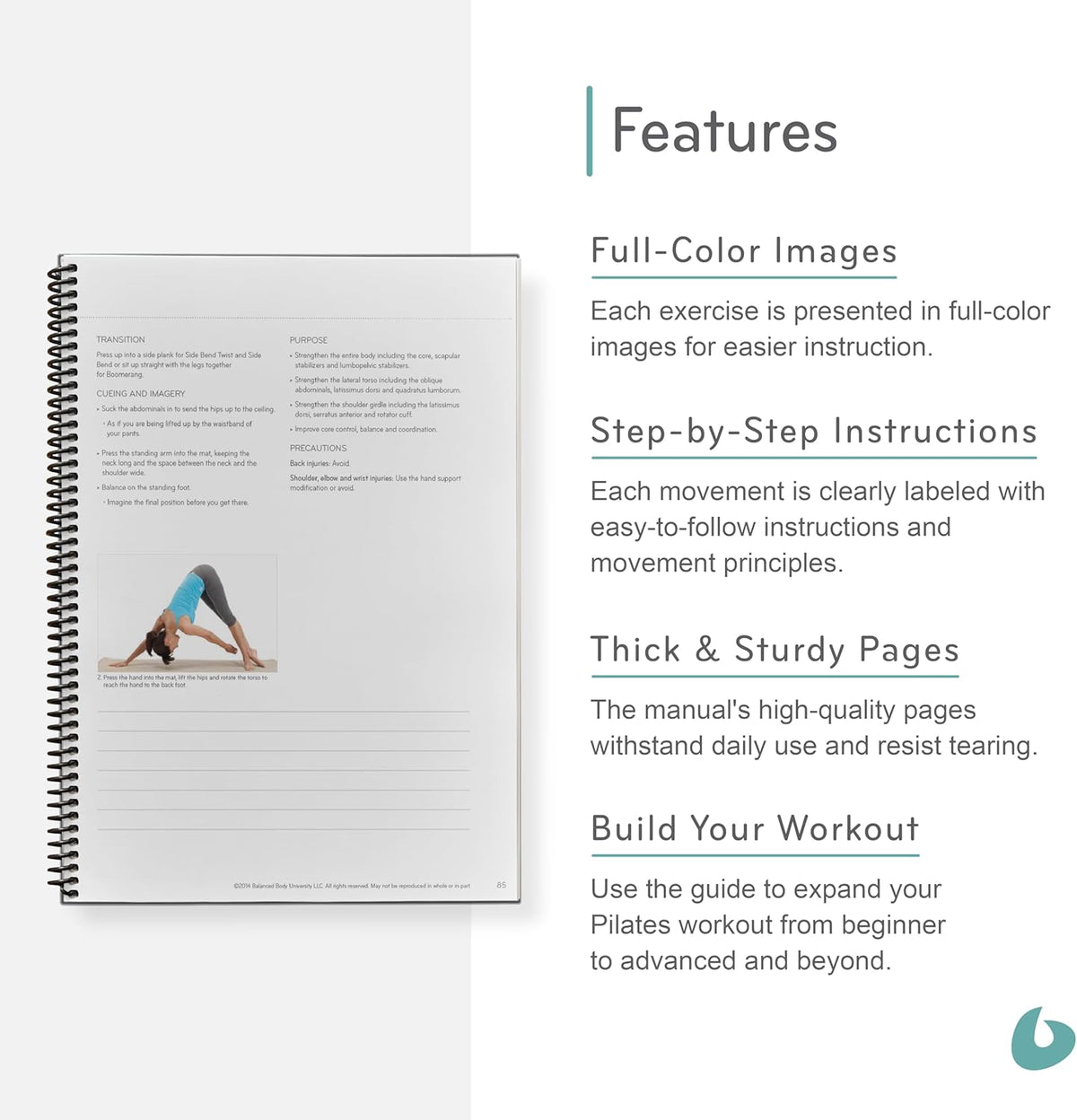 Balanced Body Mat Guide, Pilates Mat Guide for Workout Equipment, for Home Gym or Studio Use