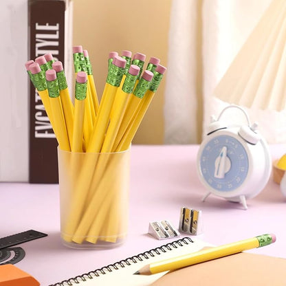 Fainne 48 Pcs Large Pencils 3 Sharpeners,Yellow+green,Triangle