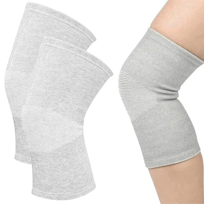2026 Premium Bamboo Knee Sleeve - 1 Pair Bamboo Compression Knee Sleeve for Women & Men, Anti-Slip Elastic Sport Warm Knee Brace for Arthritis (Gray,Medium)