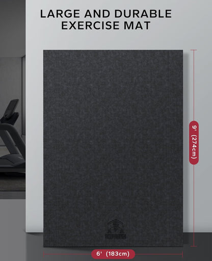HAPBEAR Extra Large Exercise Mat-7'x5'/6'x8'/6'x9'/6'x10'/6'x12'x8mm(1/3 inch),Non-Slip, Ultra Durable, Thick Workout Mats for Home Gym Flooring Cardio, Yoga Mats for Fitness, High-Density Exercise Mat, Shoes-Friendly