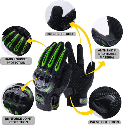 Motorcycle Gloves Touch Screen Full Finger Riding Gloves Knuckle Protection for Men and Women for Dirt Riding, Road Racing, Cycling, Climbing Work Outdoor Sports