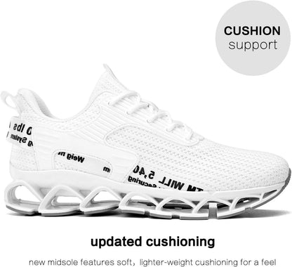 Vooncosir Men's Fashion Sneakers Breathable Mesh Running Shoes Blade Non Slip Soft Sole Casual Athletic Walking Shoes