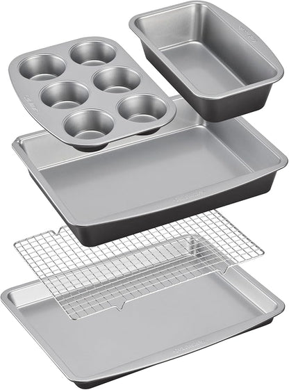 Cuisinart, 5-Piece Stackable Ceramic Nonstick Bakeware Set, MBT-5