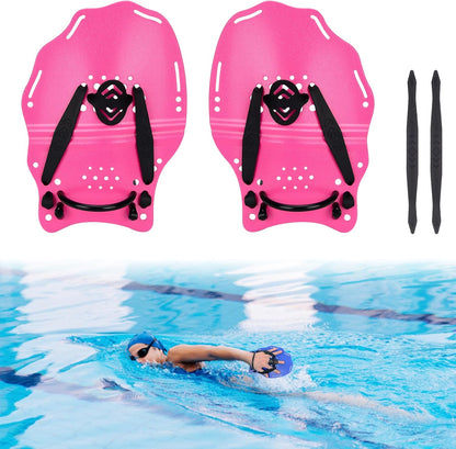 Hikeen Swim Paddle Hand for Adult and Junior, Swim Training Hand Paddles with Adjustable Straps, Swimming Hand Paddles for Training