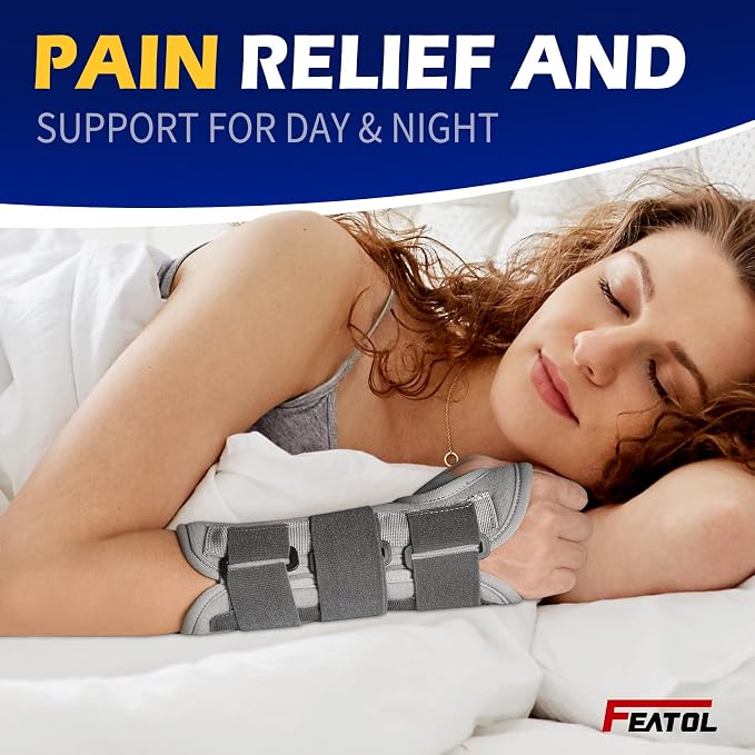 FEATOL Wrist Brace Splint Carpal Tunnel for Women Men, Night Wrist Sleep Support Brace, Right Hand, Large/X-Large, Pain Relief for Sprain, Arthritis, Tendonitis
