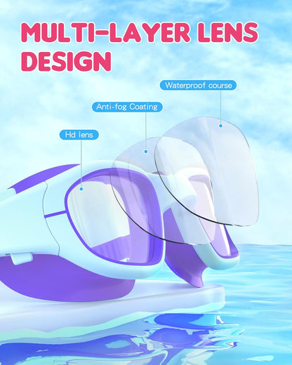 Kids Swim Goggles,Swimming Goggles for Kids 6-14, Anti-Fog UV Protection Pool Glasses for Boys Girls