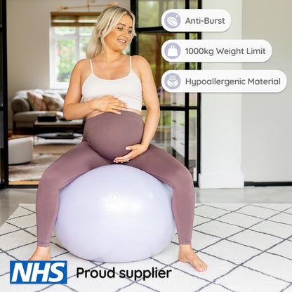 BABYGO® Birthing Ball for Pregnancy & Labor + Our Award Winning Book - Exercise, Birth & Recovery Plan, 5X Stronger Than a Yoga Ball with Eco Friendly Material