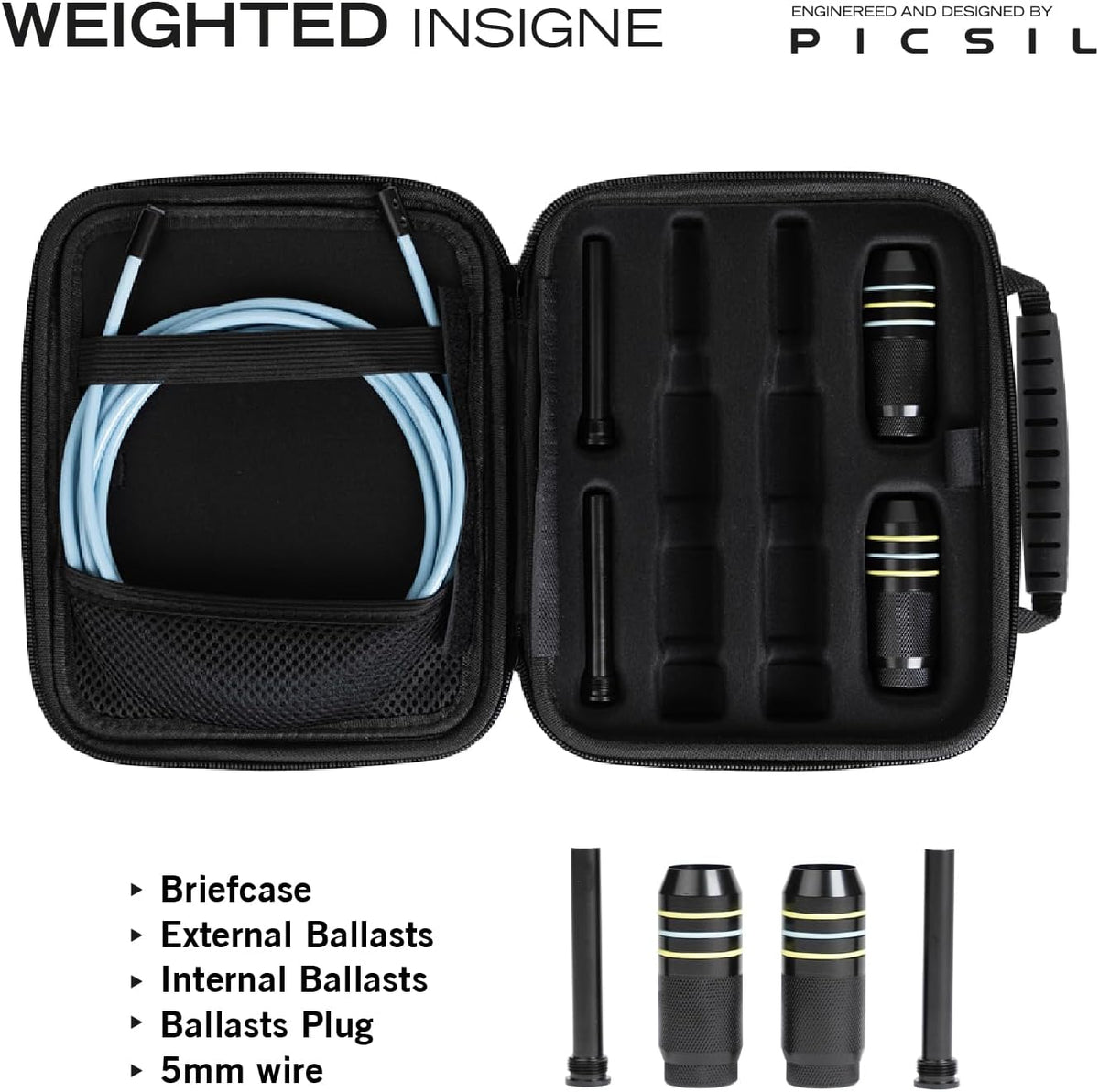 Picsil Insigne Jump Rope, Versatile Speed Rope in 3 Modalities, Fast, Weighted or Crossover Jump Rope, Adaptable to Any Type of Training From Speed to Strength Work