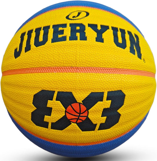 Wave Basketball, Blue and Yellow, Indoor/Outdoor Sports Basketball, Communion Gifts for Boys, Dedicated to 3v3 Matches, Size 7(29.5'')