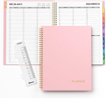 SUNEE 2027 Appointment Book, Quarter-Hourly, Weekly Monthly Planner, 8.5"x11",Pink