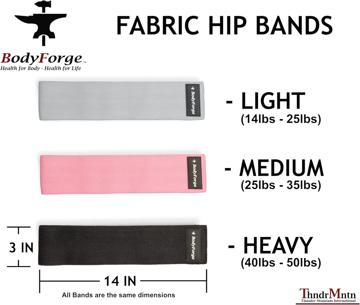 BodyForge Eco-Friendly Resistance Loop & Hip Bands Exercise Sets with Carry Bags