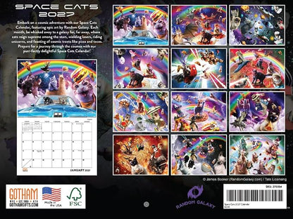 Space Cats Calendar 2027 Monthly Wall Calender 12 Month