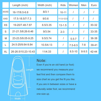 Gintenco Swim Fins, Kids Swim Training Fins for Lap Swimming, Travel Size Flippers with Mesh Bag, Silicone Swimming Fins for Kids Teens Adults Women Men