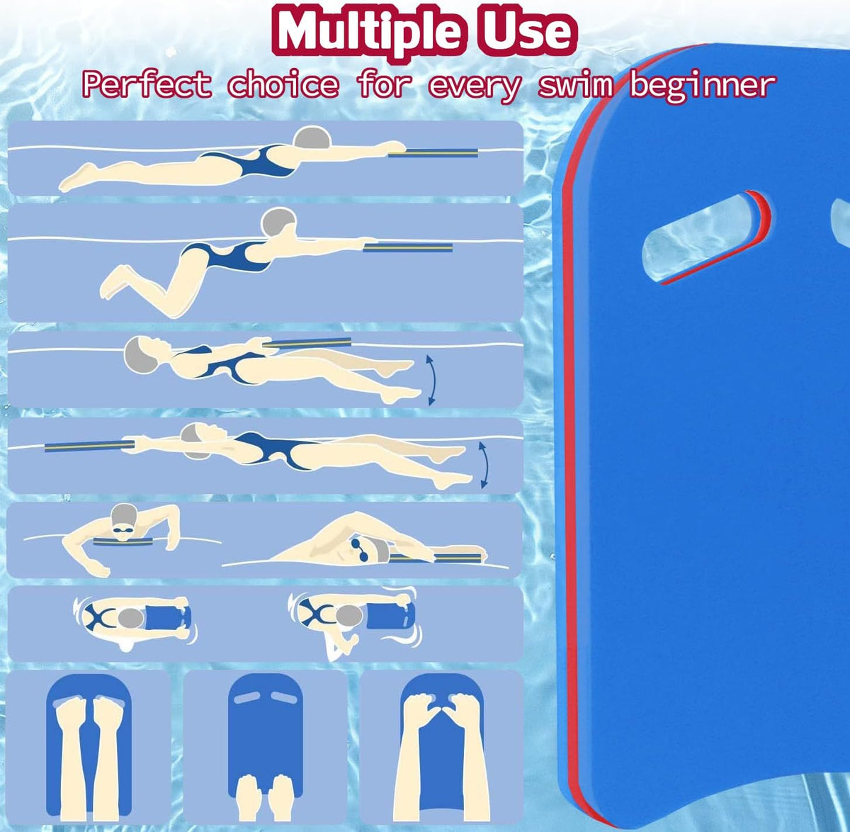 YIGUO 2PCS Swimming Kickboard for Adult & Kid, Kickboard Swimming Kick Board, Swimming Training Aid for Pool & Open Water, EVA Material