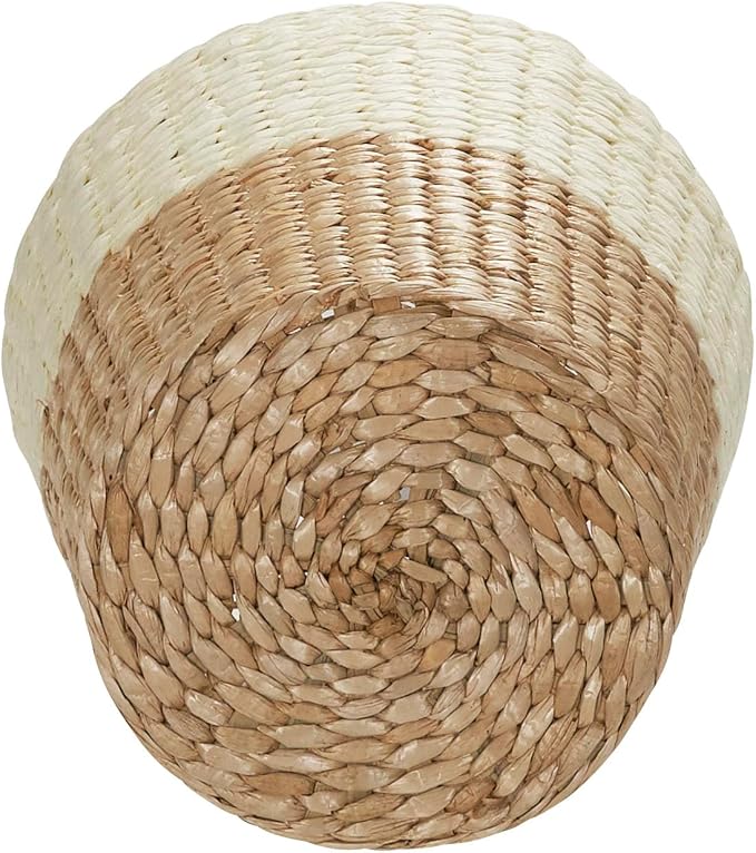 Household Essentials 2-Tone Woven Waste Basket, HandWoven Paper Rope Basket, Sturdy and Flexible, Great for the Bathroom, Office or Bedroom