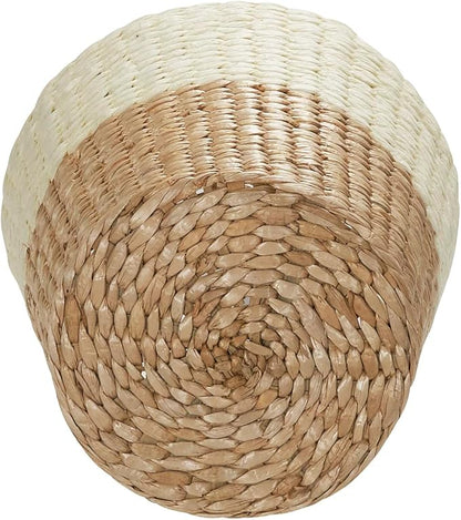 Household Essentials 2-Tone Woven Waste Basket, HandWoven Paper Rope Basket, Sturdy and Flexible, Great for the Bathroom, Office or Bedroom