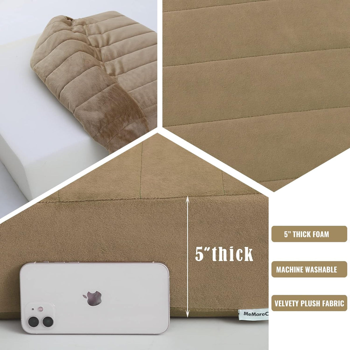 MeMoreCool Square Floor Pillow Seating for Adults Kids, Large Meditation Cushion Floor Pillow with Thick Foam & Soft Tufted Cover, Washable Big Pillow Seat Floor Cushion for Sitting Yoga 22" Coffee
