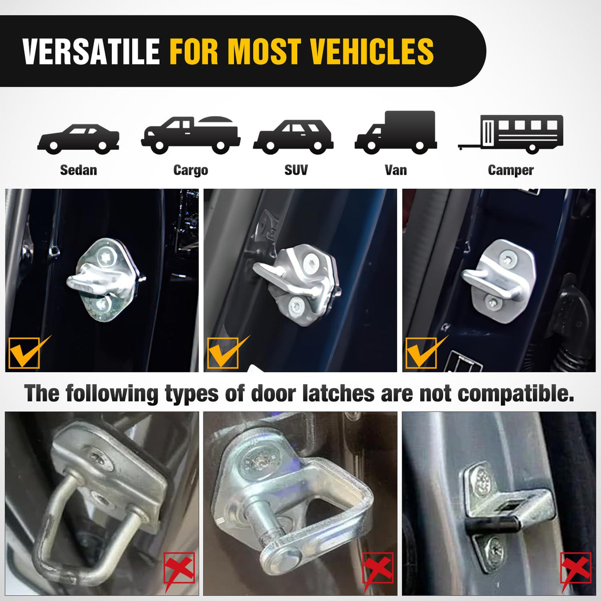 Nilight Car Door Step for Roof Access Universal Car Step Hook for Roof SUV Trucks Folding Aluminum Alloy Vehicle Door Latch Step Pedal with Glass Breaker Safety Hammer, Max Load 400lbs, 1 Pack Black