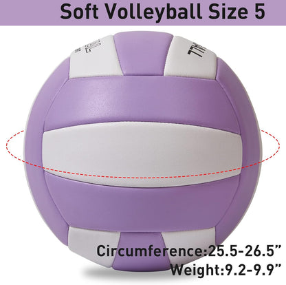 EVZOM Super Soft Volleyball Beach Volleyball Official Size 5 for Outdoor/Indoor/Pool/Gym/Training Premium Volleyballs Equipment Durability Stability Sports Ball