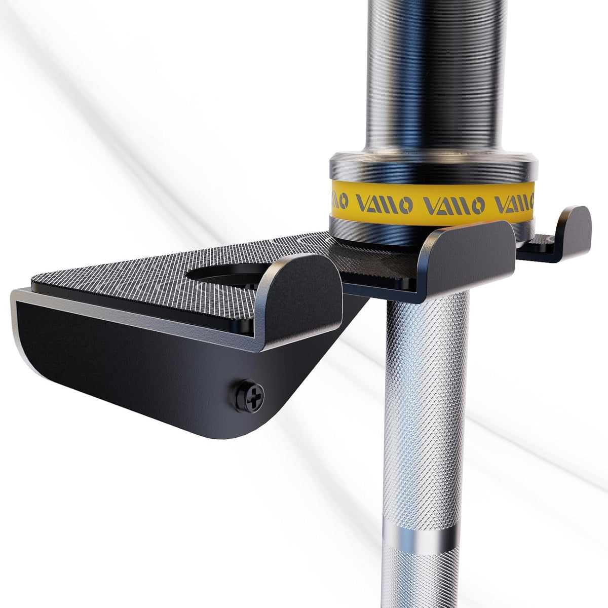 VAIIO Single Olympic Barbell Hanger,Garage Gym Bar Wall Rack,Vertical Barbell Mount Rack,Black Powder Coated,Space Saving Commercial or Home Gym Accessory,Holds Under 33mm Bar Size