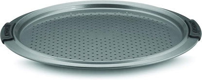 Anolon Advanced Nonstick Bakeware 13-Inch Pizza Crisper, Gray with Silicone Grips