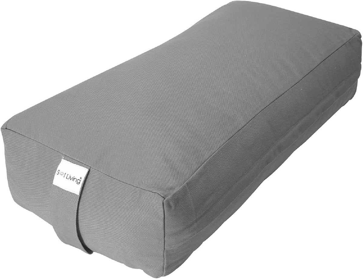 Sol Living Yoga Bolster Pillow Rectangular Meditation Cushion Cotton Meditation Accessories for Restorative Yoga Meditation Pillow Yoga Pillow Firm Body Pillow Bolster Pillow for Legs Removable Cover