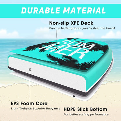 KOTEK 33/37/41 Inch Body Board with Wrist Leash, EPS Core, Dual Channel, HDPE Slick Bottom, Bodyboard for All Skill Levels & Wave Conditions